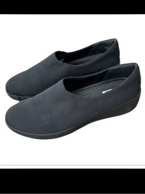 FitFlop Superskate Uberknit Black Stretch Slip-On Loafers Women’s Size 8.5
